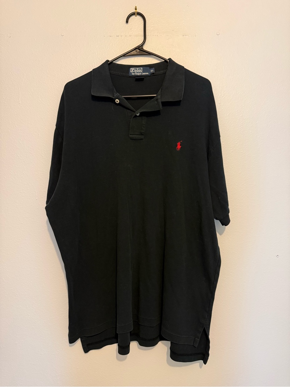 Ralph Lauren Black Polo with Red Pony Embroidery